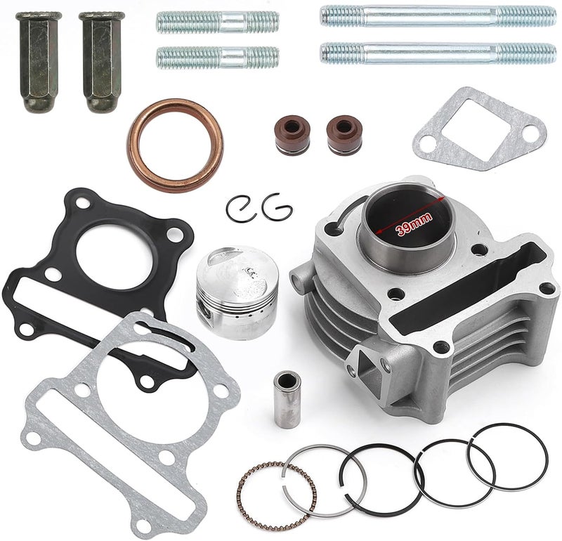 Minho Cylinder Top End Rebuild Kit with Piston Ring Gasket for Chinese GY6 50CC 139QMA 139QMB Engine,39mm 1.54'' taotao - Image 1